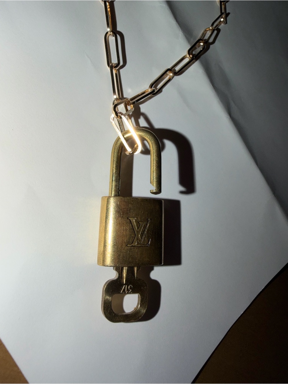 Louis Vuitton Padlock 317 Key Pendant Necklace